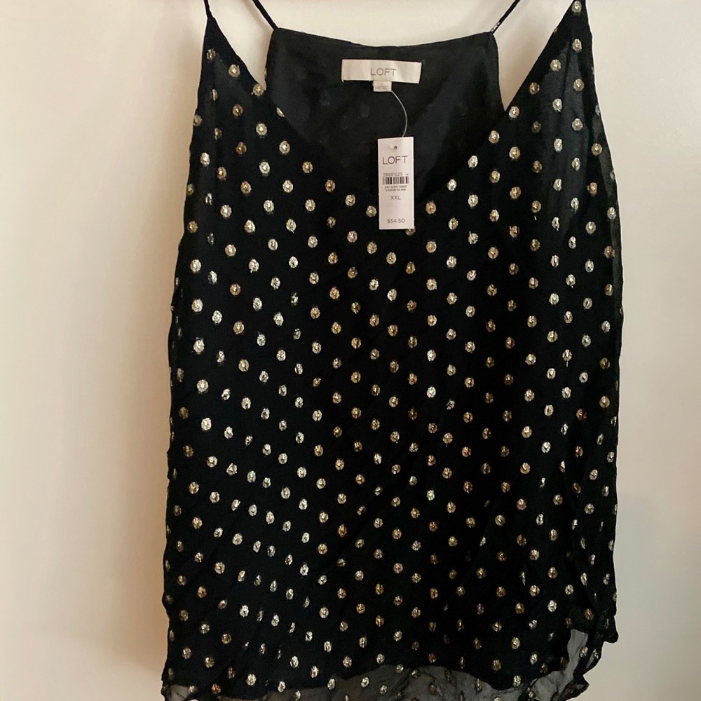 Loft Gold Polka Dot Camisole - XXL